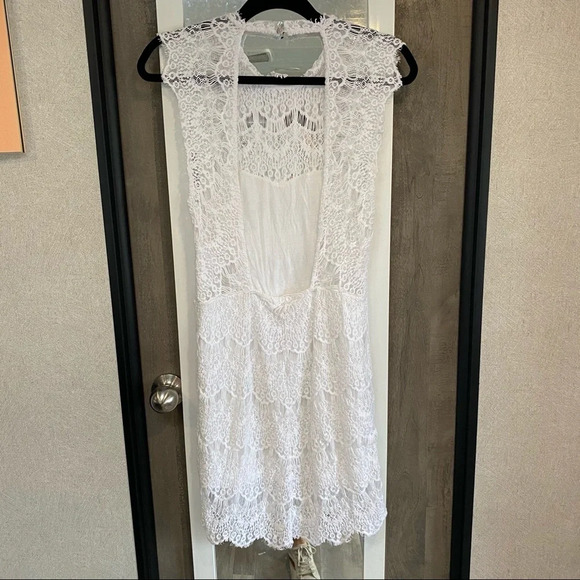 Free People Lace Open Back Mini Dress - Picture 3 of 4